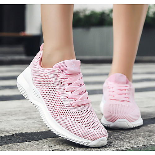 

Women's Athletic Shoes Flat Heel Round Toe Suede / Mesh Spring & Summer Black / White / Pink / White