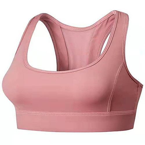 

Women's Sports Bra Bralette Racerback Elastane Running Fitness Jogging Breathable Soft Padded Medium Support Pink White Black Solid Colored / Stretchy