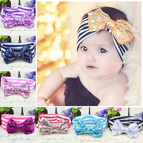 

Fabric Headbands Durag Kids Bowknot Elasticity For New Baby Holiday Stylish Active Purple Yellow Blushing Pink 1 Piece
