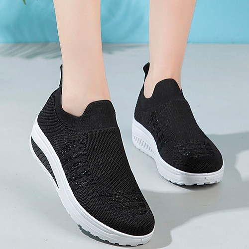 

Women's Trainers / Athletic Shoes Flat Heel Round Toe Tissage Volant Running Shoes Spring & Summer Red / Black / Gray