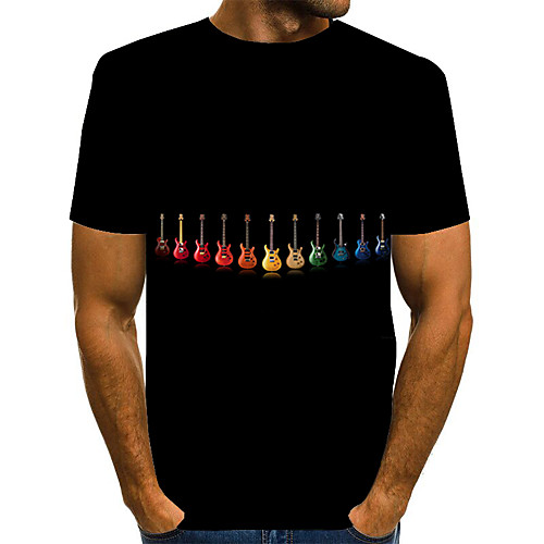 

Men's Plus Size Color Block Rainbow Print T-shirt Basic Exaggerated Daily Weekend Round Neck Black / Short Sleeve