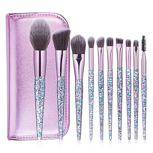 

Miyaup Canada hot sale heaving sand handle beauty brush 10pcs crystal bling bling handle makeup brushes