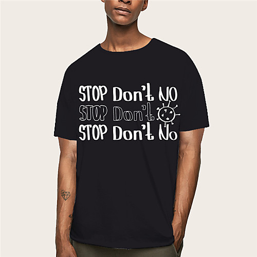 

Men's Graphic Solid Colored T-shirt Daily Round Neck White / Black / Short Sleeve