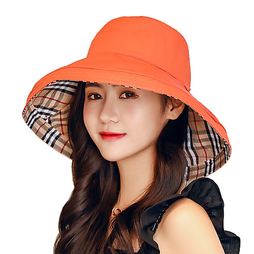 

Hiking Hat Fishing Hat Fisherman Hat Hat 1 PCS Portable Sunscreen UV Resistant Breathable Solid Color Cotton Autumn / Fall Spring Summer for Women's Camping / Hiking Hunting Fishing Yellow Red Pink