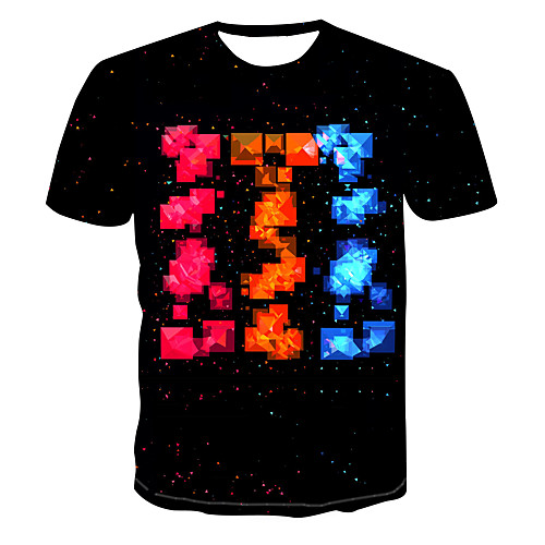 

Men's Club Weekend Street chic / Punk & Gothic T-shirt - Color Block / 3D / Abstract Print Black