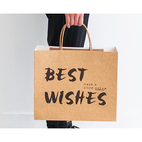 

Unisex Card Paper Top Handle Bag 2020 Letter Yellow