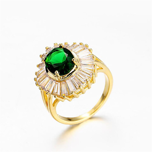 

Women's Ring 1pc Gold Gold Plated Imitation Diamond Round Stylish Gift Festival Jewelry Classic Flower