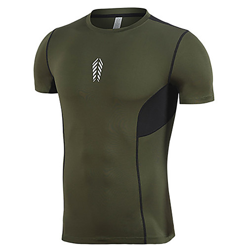 

Men's Daily Sports Basic / Street chic T-shirt - Geometric / Color Block Black & Gray, Print Green