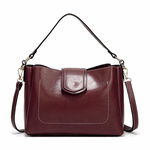 

Women's PU Top Handle Bag Solid Color Wine / Brown / Black