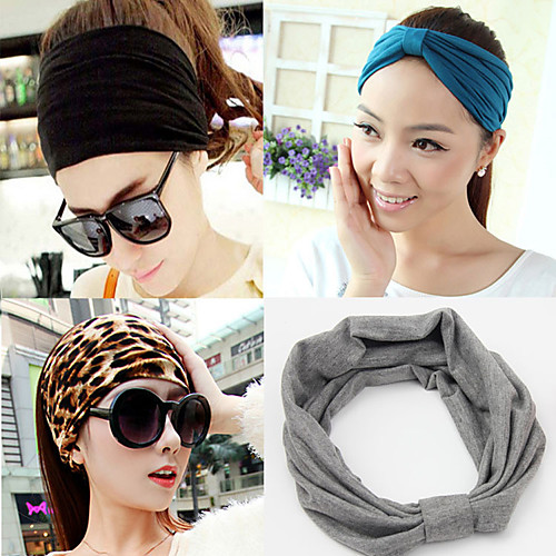 

Fabric Headbands Durag Sports Adjustable Bowknot For Holiday Street Bohemian Style Sporty Light Gray Dark-Gray Leopard 1 Piece / Women's