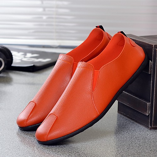 

Men's PU Spring & Summer Classic Loafers & Slip-Ons Orange / White / Black
