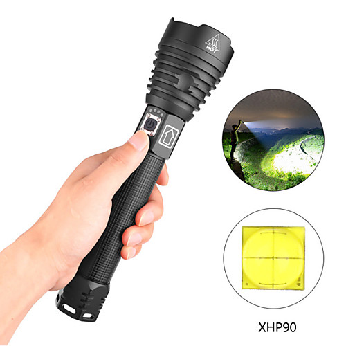

xhp90 LED Flashlights / Torch Waterproof 6000 lm LED LED 1 Emitters 3 Mode with USB Cable Waterproof Professional Durable Creepy Camping / Hiking / Caving Everyday Use Cycling / Bike USB Natural