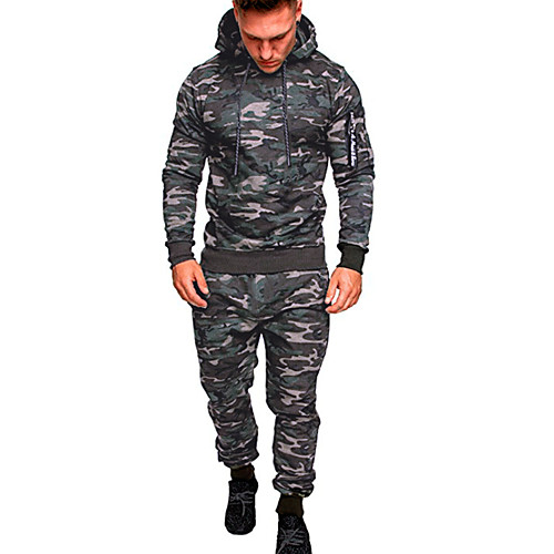 

Men's Basic Activewear Set - Solid Colored / Camo / Camouflage Army Green XL