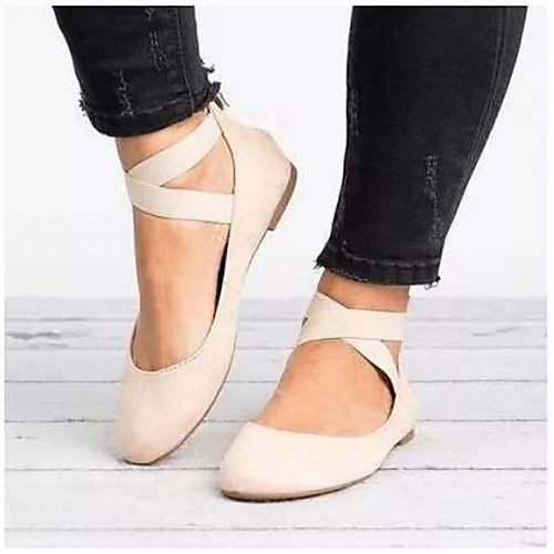 

Women's Flats 2020 Flat Heel Round Toe Elastic Fabric Classic / Minimalism Spring & Fall / Spring & Summer Leopard / Brown / Black