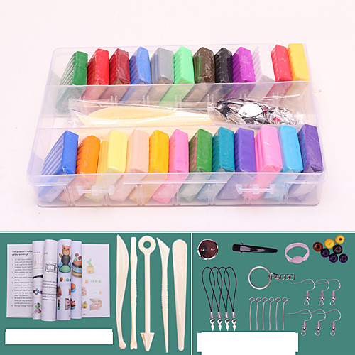 

24 pcs Modeling Clay Polymer Clay Rainbow Parent-Child Interaction Making Kits with DIY Tools Kid's DIY Toys Party Favors & Gifts