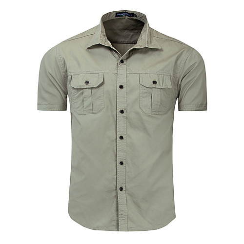 

Men's Daily Sports Basic / Military Shirt - Solid Colored Army Green