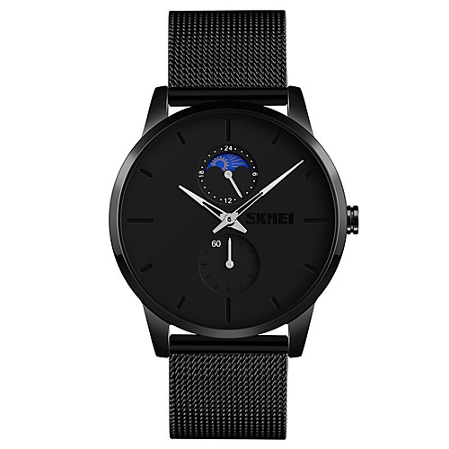 

SKMEI Men's Dress Watch Quartz Formal Style Mesh Stainless Steel Black 30 m Water Resistant / Waterproof New Design Casual Watch Analog Minimalist Fashion - Red Gold Green One Year Battery Life