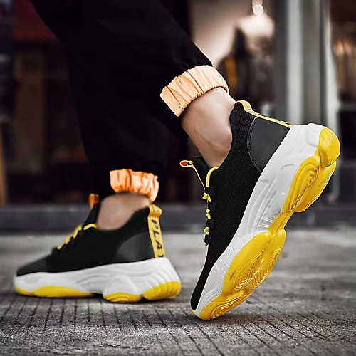 

Men's Mesh Spring & Summer / Fall & Winter Classic / British Trainers / Athletic Shoes Walking Shoes Breathable Wine / Yellow / White