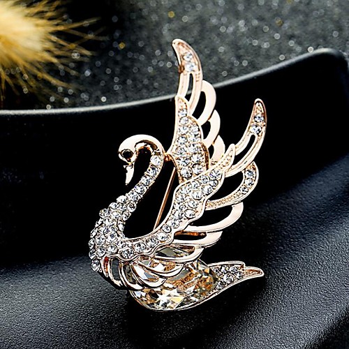 

Women's Cubic Zirconia Brooches Classic Swan Stylish Simple Classic Brooch Jewelry White / White Purple Grey For Party Gift Daily Work Festival