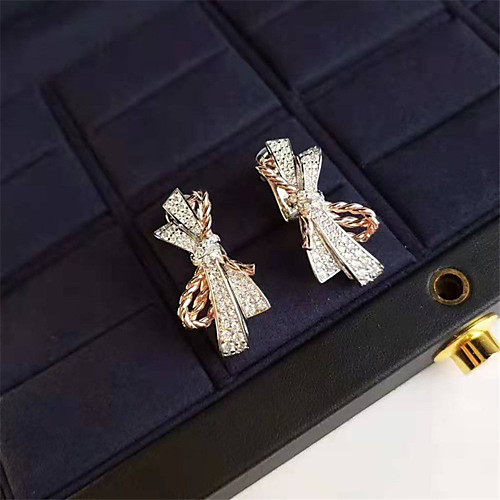

Synthetic Diamond Earrings Silver For Women's Dainty Ladies Stylish Elegant Wedding Party Evening Formal High Quality Pave 2pcs