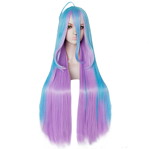

No Game No Life Cosplay Wigs Women's Asymmetrical 40 inch Heat Resistant Fiber kinky Straight Multi-color Purple Anime