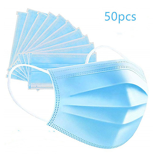 

Face Mask Protection Nonwoven Melt Blown Fabric Filter LITBest CE Certified Certification Form Fit Anti-Stain Treatment Foldable Blue