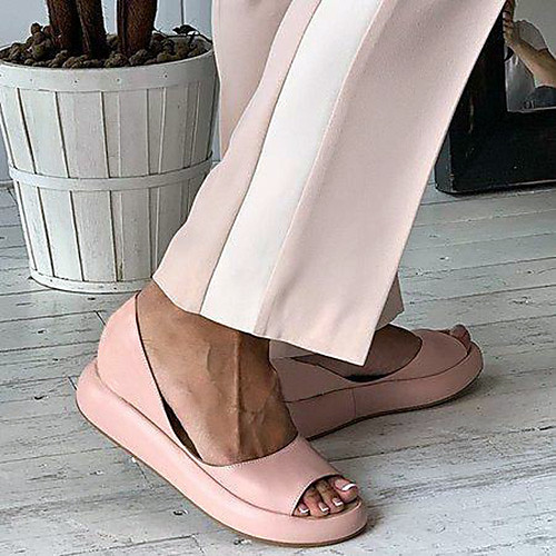 

Women's Sandals Flat Heel Open Toe PU Spring & Summer Yellow / Pink / Orange