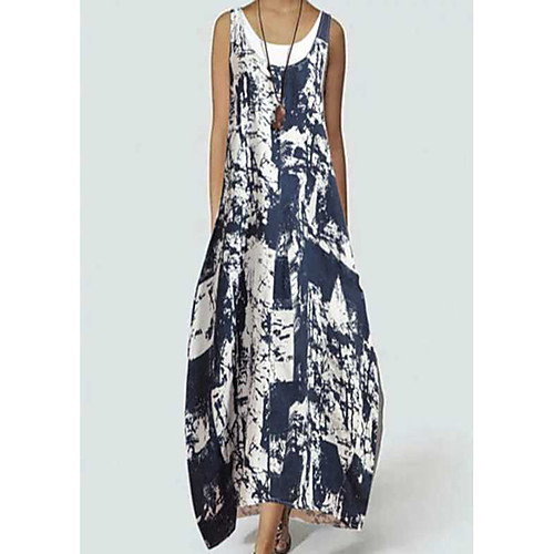 

Women's Red Green Dress Casual Spring & Summer Daily Loose Floral Print S M
