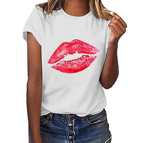 

Women's Geometric Print T-shirt - Cotton Daily Wine / White / Black / Yellow / Army Green