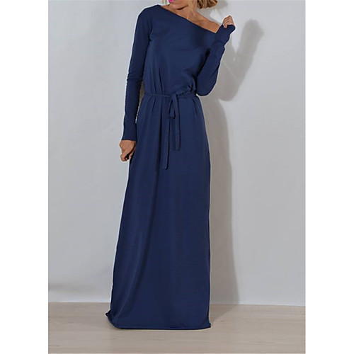 

Women's Army Green Blue Dress Shift Solid Color S M