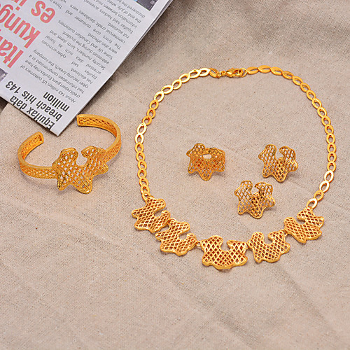 

Women's Jewelry Set Classic Tassel Trendy Ethnic Fashion Gold Plated Earrings Jewelry Gold For Christmas Wedding Gift Street Festival 1 set