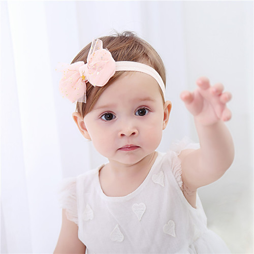 

Fabric Headbands Durag Kids Star Bowknot For New Baby Holiday Stylish Active Blushing Pink White 1 Piece