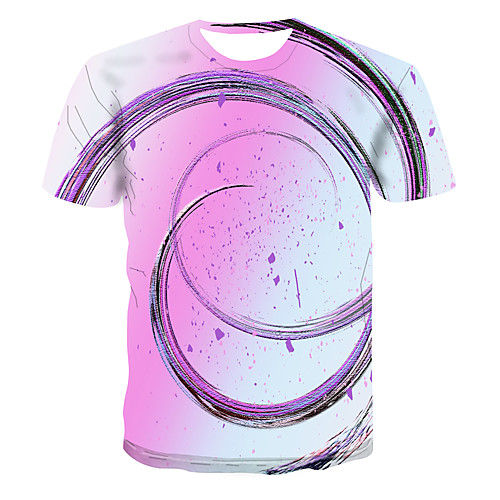 

Men's Club Weekend Street chic / Punk & Gothic T-shirt - Color Block / 3D / Abstract Print Rainbow