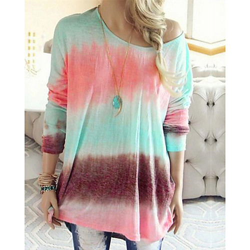 

Women's Daily Loose T-shirt - Tie Dye / Rainbow Yellow