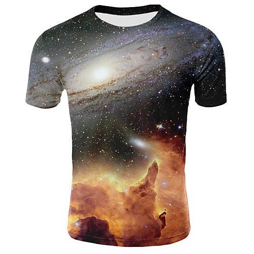 

Men's Daily Going out Basic / Street chic T-shirt - Geometric Print Black