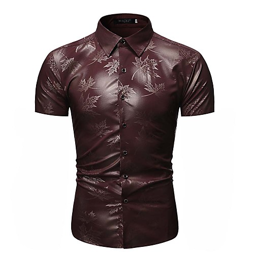

Men's Daily Tropical Shirt - Floral / Graphic Tropical Leaf Red