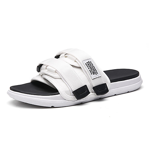 

Men's Canvas Summer Casual Slippers & Flip-Flops Water Shoes Breathable White / Black