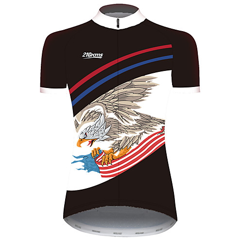 

21Grams Women's Short Sleeve Cycling Jersey Black / Red Animal American / USA Eagle Bike Jersey Top Mountain Bike MTB Road Bike Cycling UV Resistant Breathable Quick Dry Sports Clothing Apparel