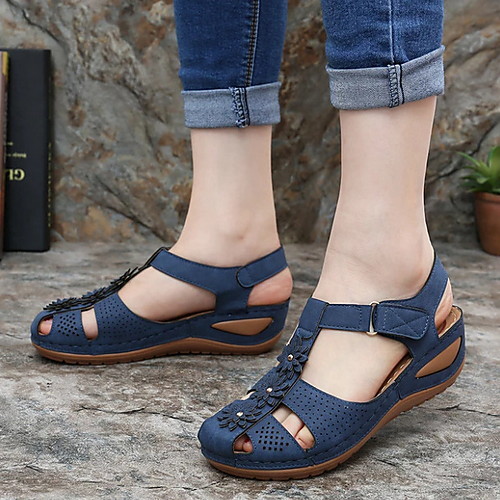 

Women's Sandals Flat Heel Round Toe PU Summer Purple / Yellow / Red