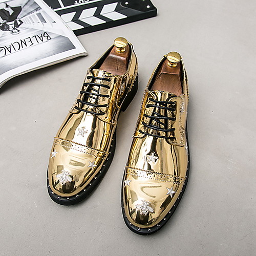 

Men's PU Spring & Summer Classic Oxfords Gold / Black