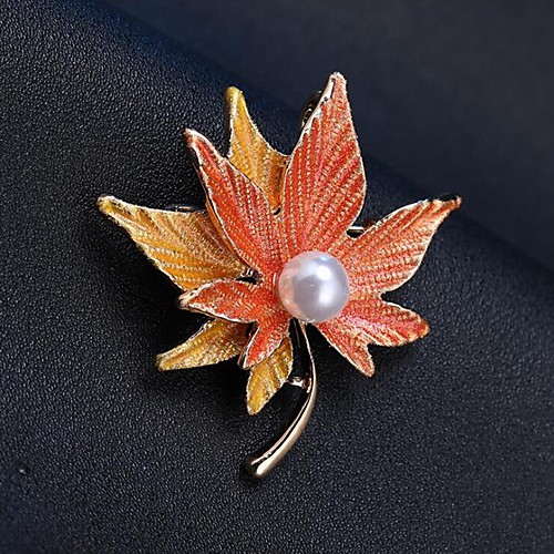 

Women's Cubic Zirconia Brooches Classic Leaf Stylish Simple Classic Brooch Jewelry Gold For Party Gift Daily Work Festival