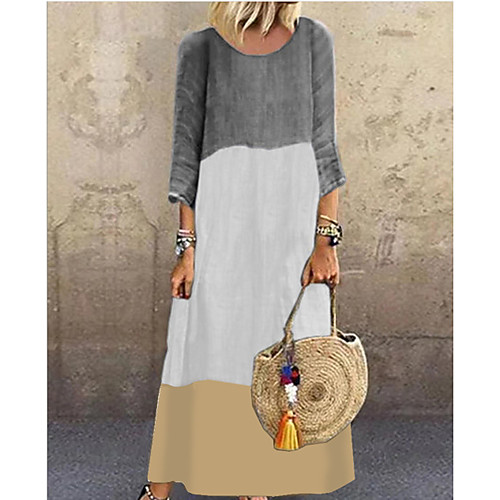 

Women's Yellow Red Dress Shift Color Block S M