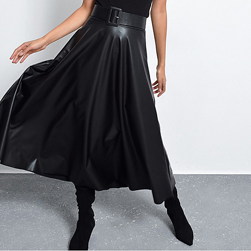 

Women's Swing Skirts - Solid Colored Black XS S M