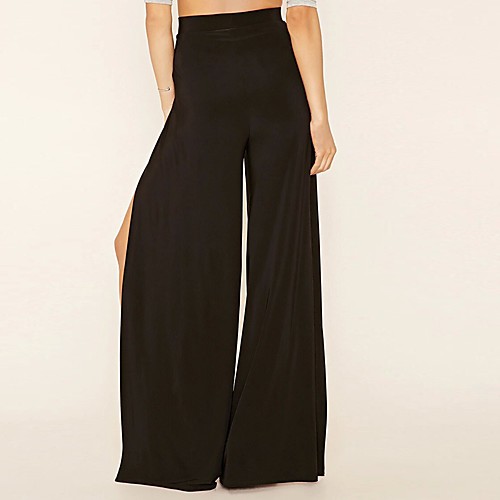 

Women's Basic Wide Leg Pants - Solid Colored Black S M L