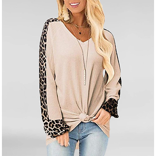 

Women's Daily Blouse - Leopard Wine