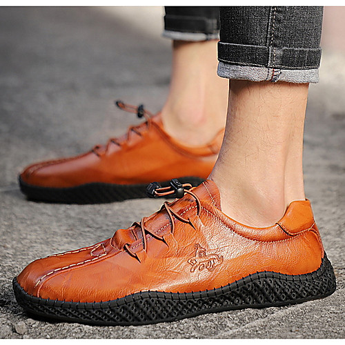 

Men's Leather Spring & Summer Casual Oxfords Brown / Black