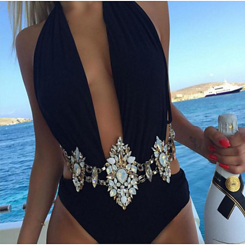 

Waist Chain European Women's Body Jewelry For Party Evening Holiday Geometrical Imitation Diamond Alloy Gold Silver 1pc