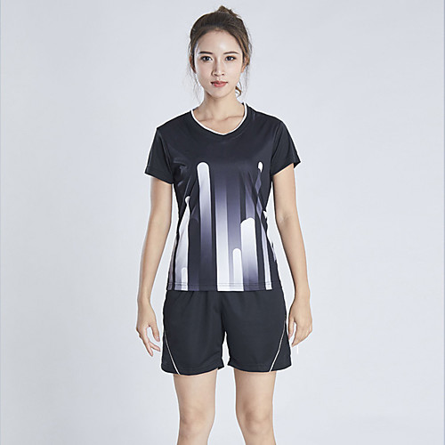 

Women's Tennis Badminton Table Tennis Shorts Tee / T-shirt Clothing Suit Color Block Breathable Quick Dry Soft Autumn / Fall Spring Summer Sports Outdoor / High Elasticity