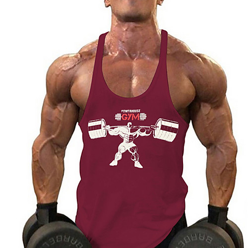 

Men's Sports Tank Top - Letter Wine