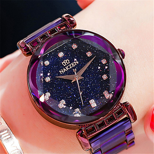 

Quartz Watches Luxury Fashion Stainless Steel Japanese Quartz Rose Gold Purple Water Resistant / Waterproof 30 m Analog